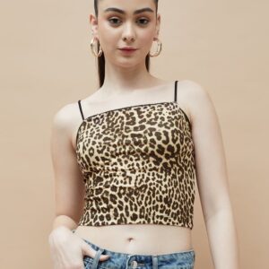 Animal Print Crop Cami Top