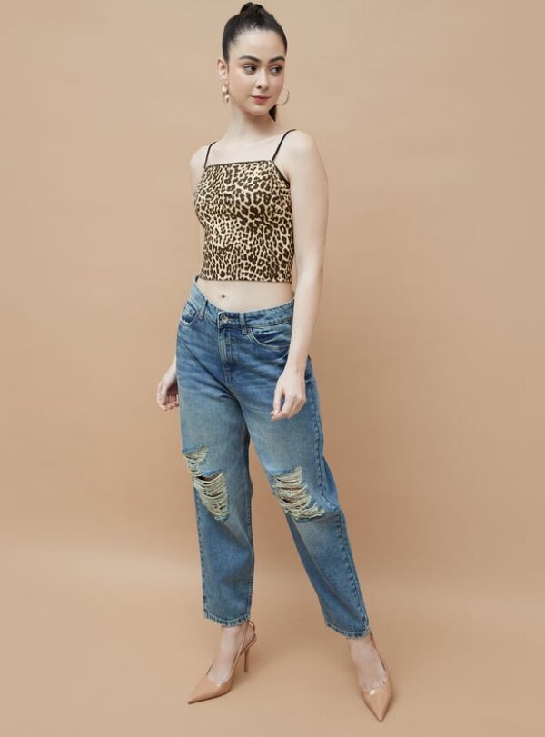 Animal Print Crop Cami Top - Image 3