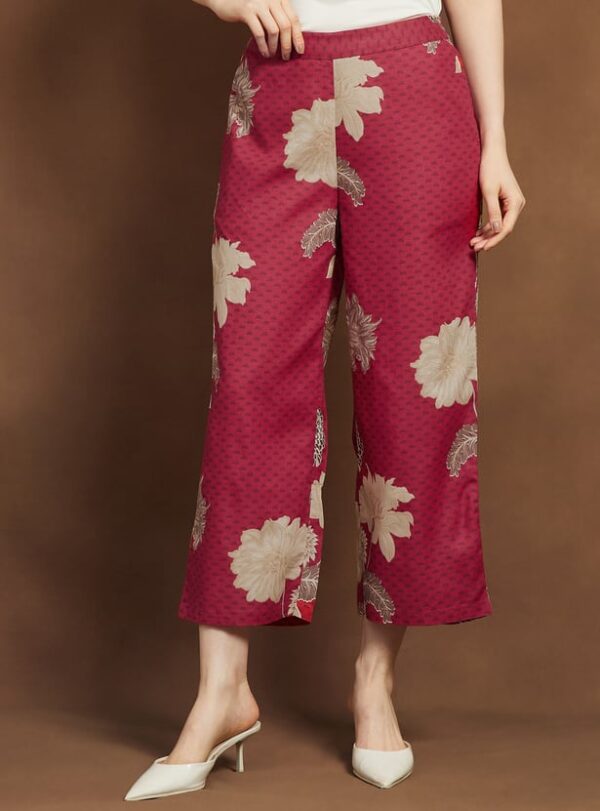Floral Print Straight Pants