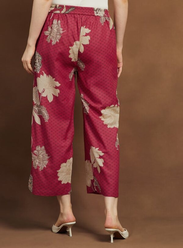 Floral Print Straight Pants - Image 5