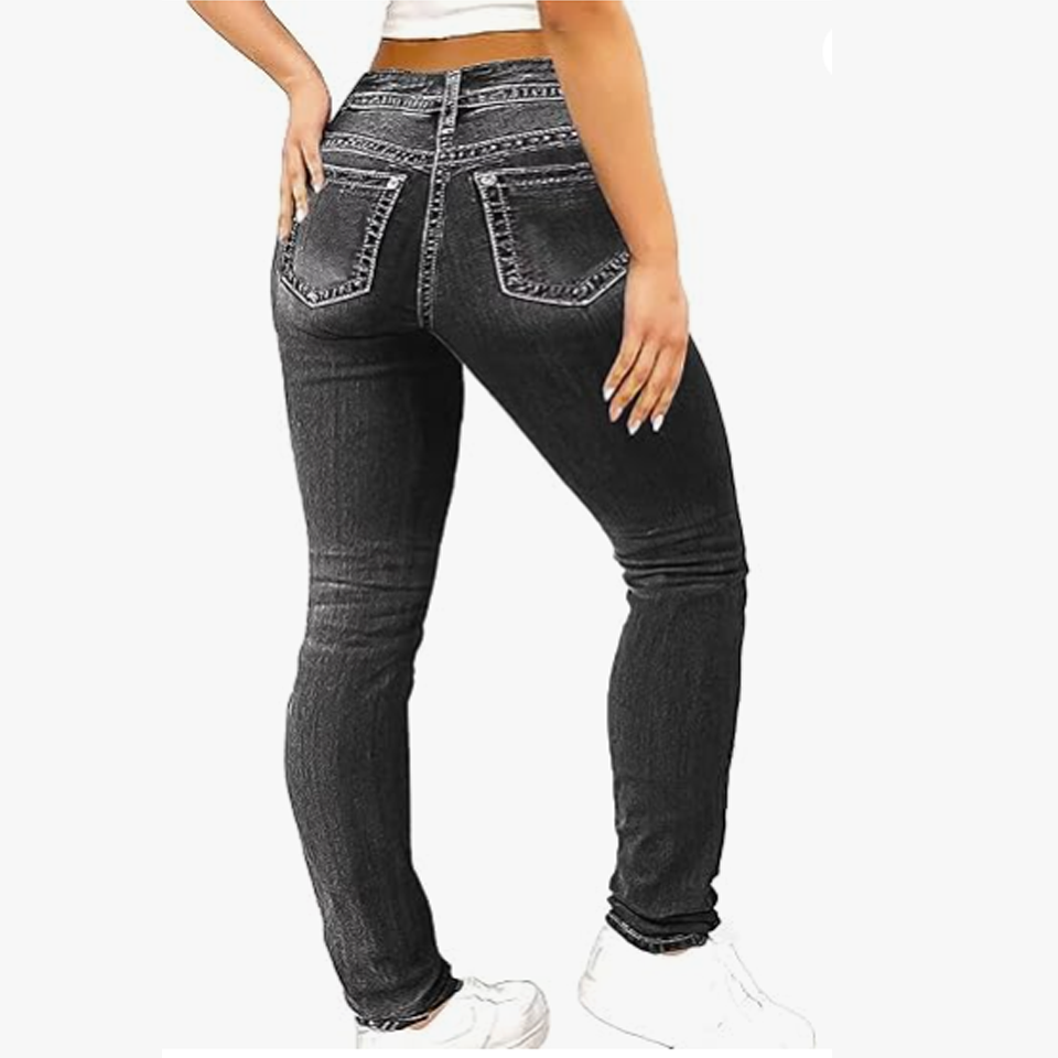 Women's Butt Lifting Skinny Leg Jeans Stretchy Tummy Control Mid Rise Denim Jeans